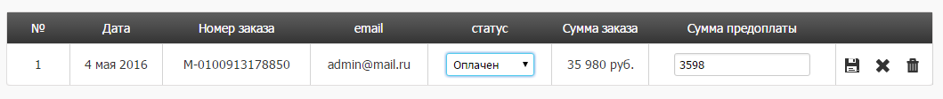 предоплата заказа редактирование Moguta.CMS